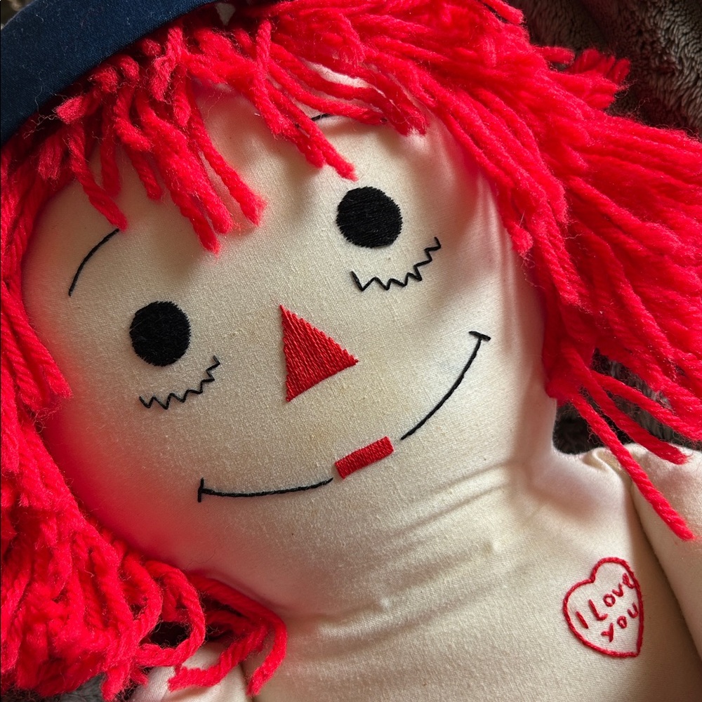 Raggedy Andy Vintage Collectible Doll Sweet Face "I Love you,” Large Rag Doll - Picture 2 of 12